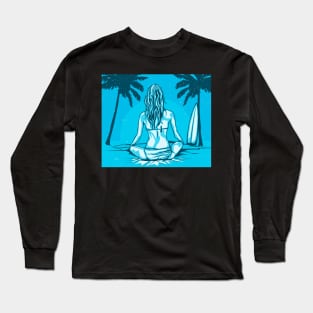 Blue Ocean Waves Long Sleeve T-Shirt